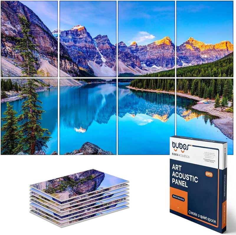 B Bubos 8 Pack Art Acoustic Panels Soundproof Wall Panel,47.2X31.4 Inches Sound Absorbing Panel,Self-Adhesive Decorative Acoustical Wall Panels, Acoustic Treatment for Ceiling Home Office（Banff Park） - Image 1